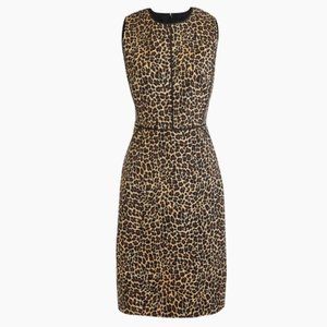 Sheath Dress in Leopard Bi-Stretch Cotton